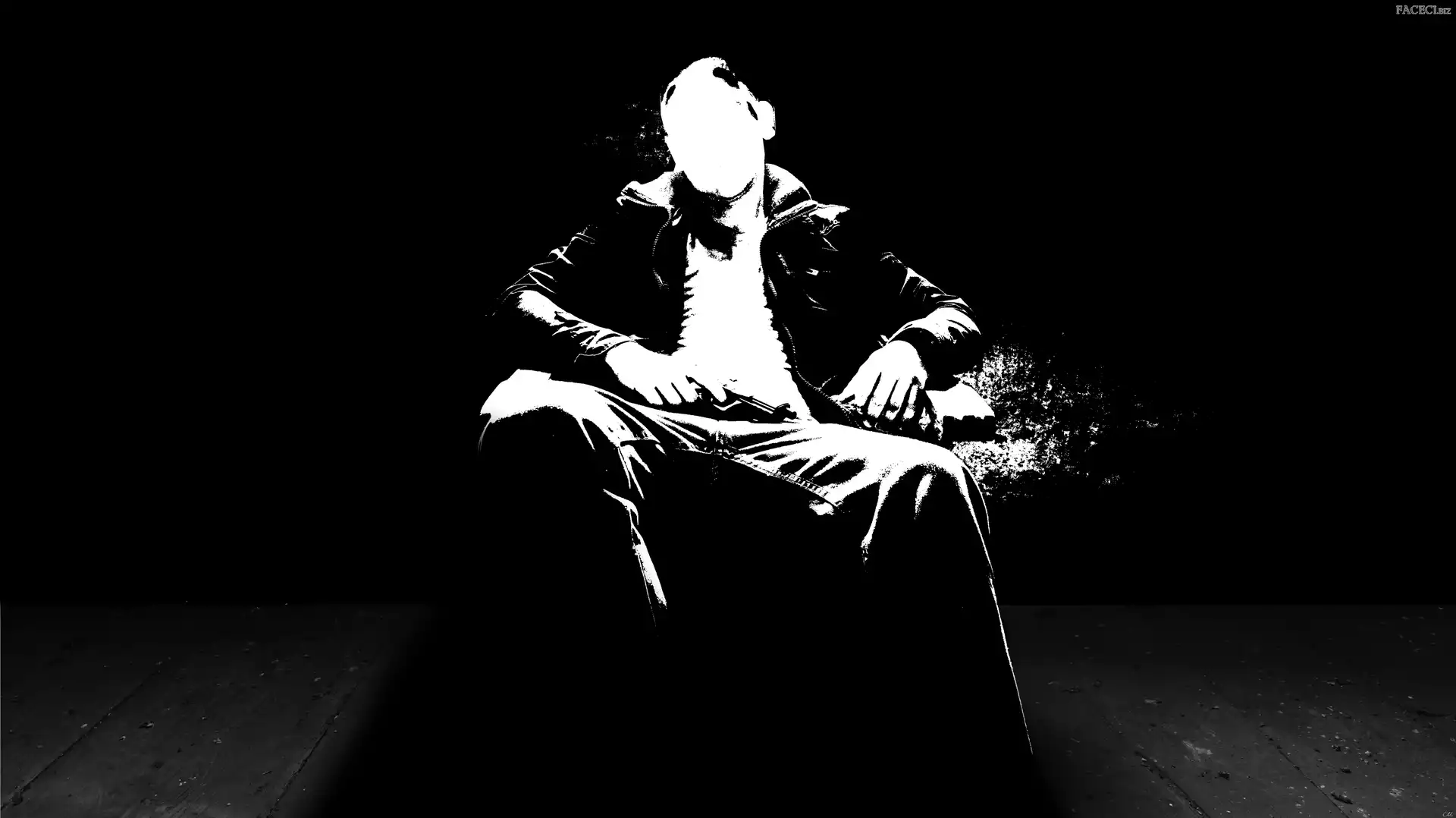 Zabójca, Mężczyzna, Kontury, Czarno-białe